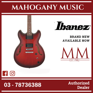 Ibanez AS53-SRF Artcore AS Series Electric Guitar, Sunburst Red Flat