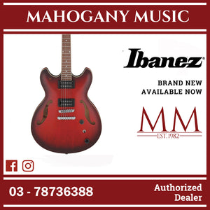 Ibanez AS53-SRF Artcore AS Series Electric Guitar, Sunburst Red Flat