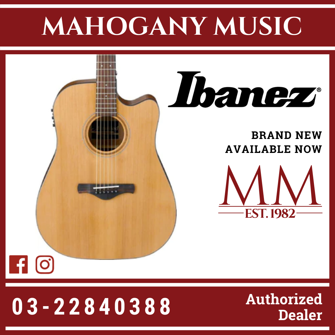 Ibanez AW65ECE Acoustic Guitar Natural Low Gloss Mahogany Music