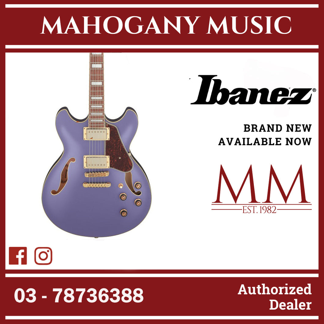 Ibanez Artcore AS73G-MPF Semi-Hollow Electric Guitar, Metallic Purple Flat