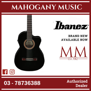 Ibanez GA11CE-BK GA Series Classical Acoustic Electric Guitar, Black