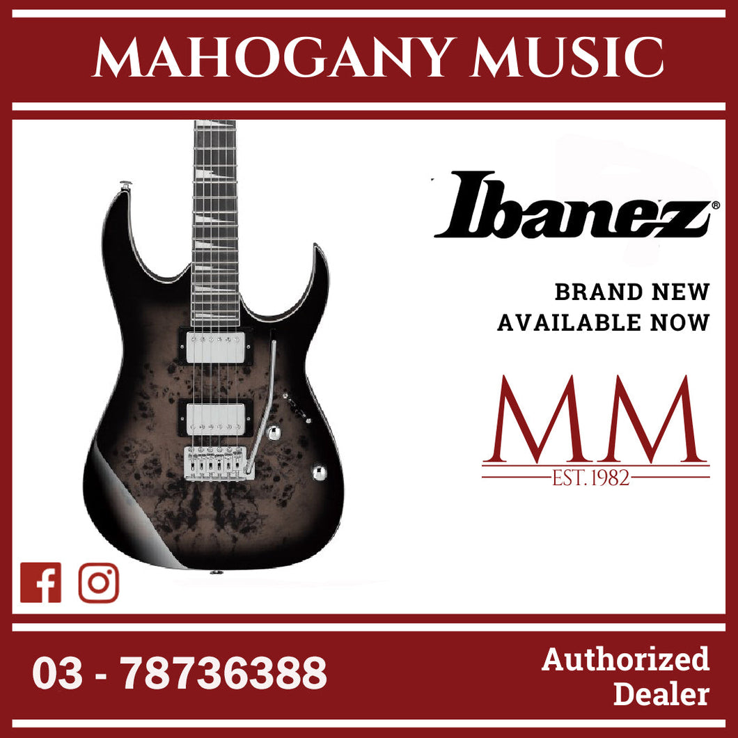 Ibanez GRG220PA1-BKB RG GIO Series Electric Guitar, Transparent Brown Black Burst