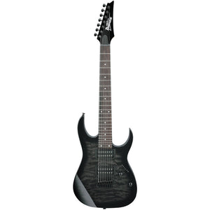 Ibanez GRG7221QA-TKS RG GIO Series 7-String Electric Guitar, Transparent Black Sunburst