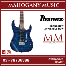Ibanez GRX70QA-TBB RG GIO Series Electric Guitar, Transparent Blue Burst