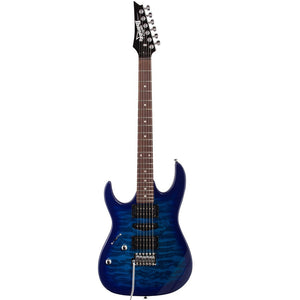 Ibanez GRX70QA-TBB RG GIO Series Electric Guitar, Transparent Blue Burst