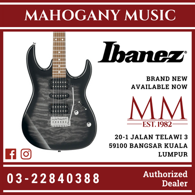 Ibanez GRX70QA GIO RX Series Electric Guitar, Transparent Black Sunburst