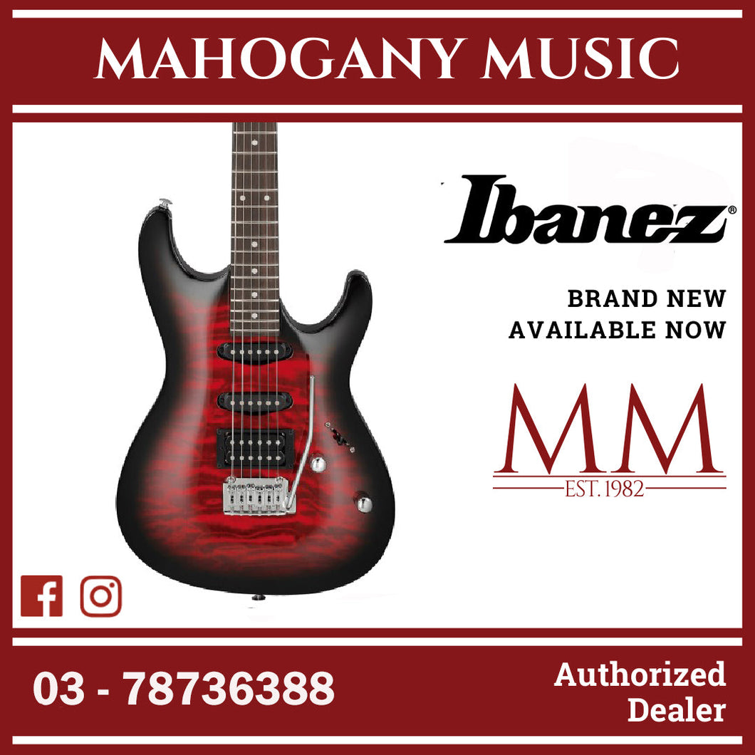 Ibanez GSA60QA-TRB SA GIO Series Electric Guitar, Transparent Red burst