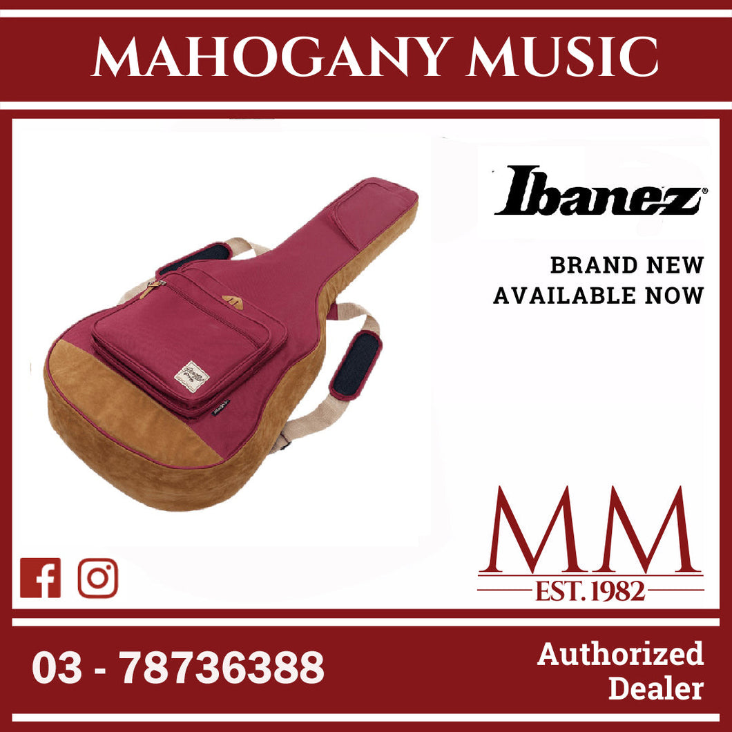 Ibanez IAB541-WR POWERPAD Designer Collection Gig Bag for Acoustic Guitar, Wine Red