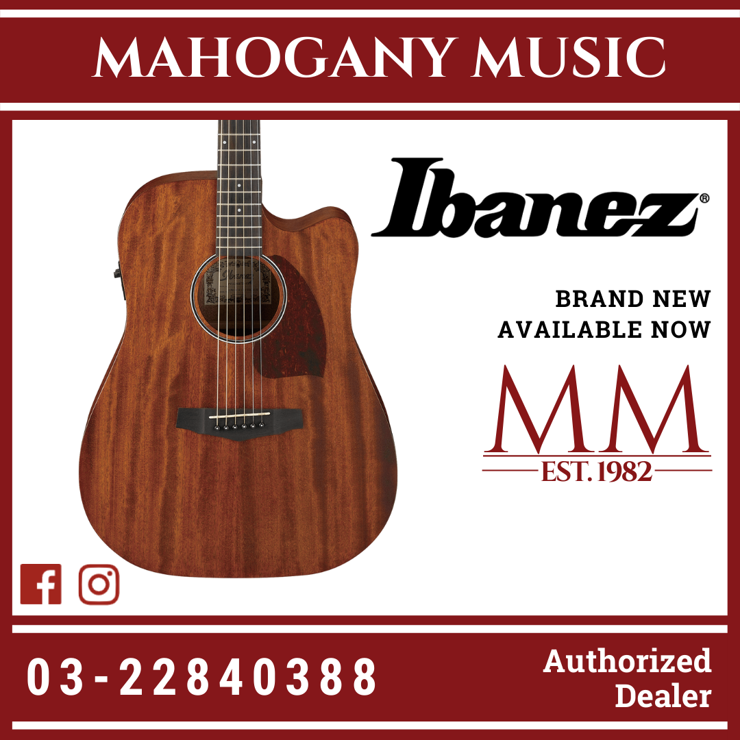 Ibanez PF12MHCE Open Pore Natural Acoustic Guitar Mahogany Music