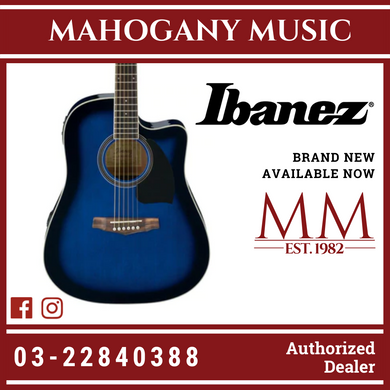 Ibanez PF15ECE - Transparent Blue Sunburst High Gloss Acoustic Guitar