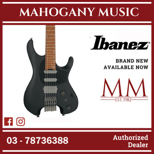 Ibanez Q54-BKF Q Series Headless Electric Guitar, Black Flat