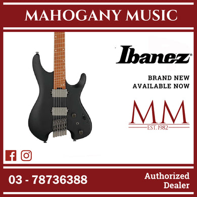 Ibanez QX52-BKF Headless Electric Guitar w/Bag, Black Flat