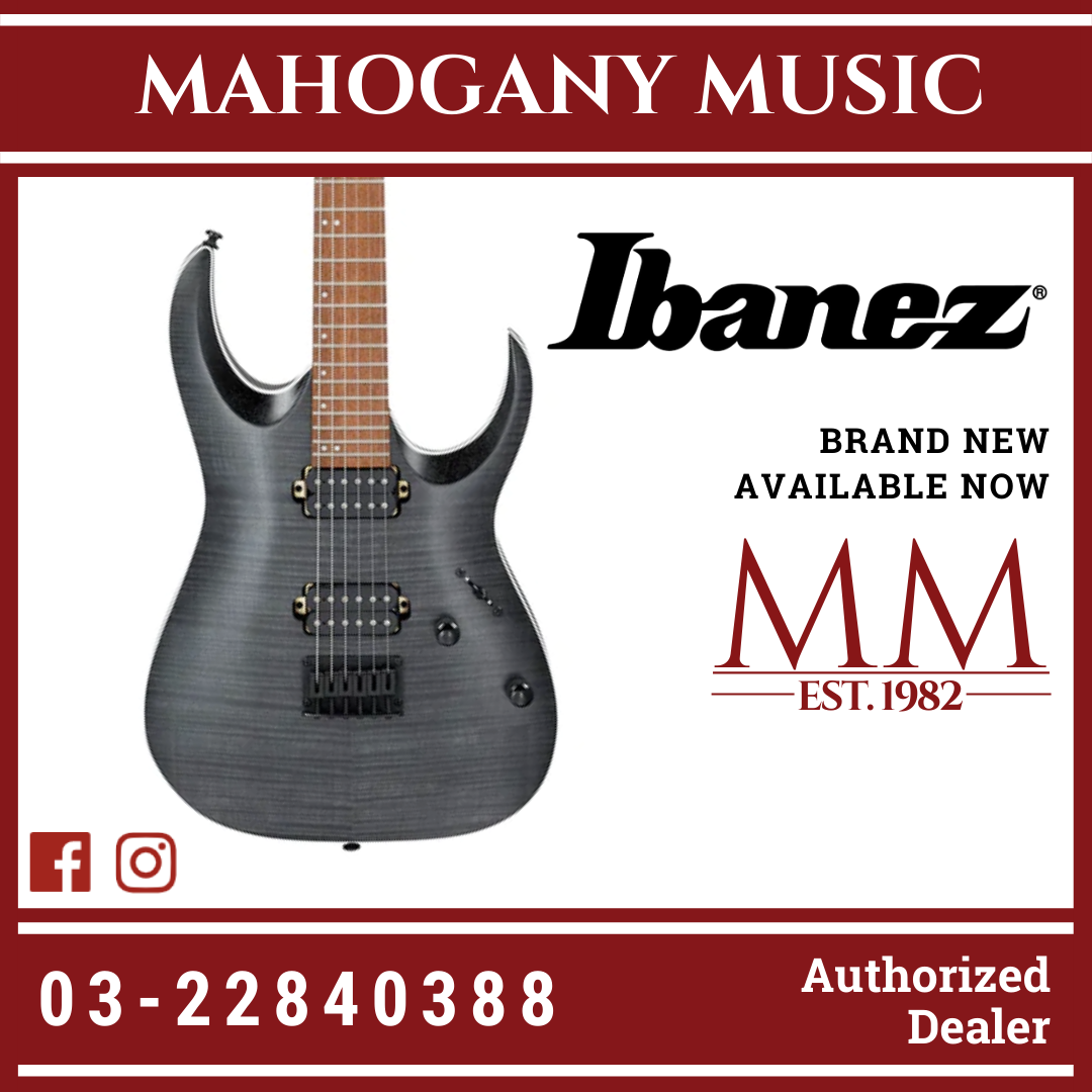 Mahogany　Music　Guitar　RGA42FM　Gray　Electric　Flat　–　Ibanez　Transparent