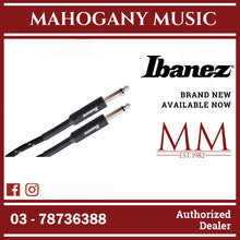 Ibanez SI10-BG Woven Guitar Cable, 2 Straight Plugs, Back x Green