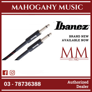 Ibanez SI10-BW Woven Guitar Cable, 2 Straight Plugs, Black x Wine