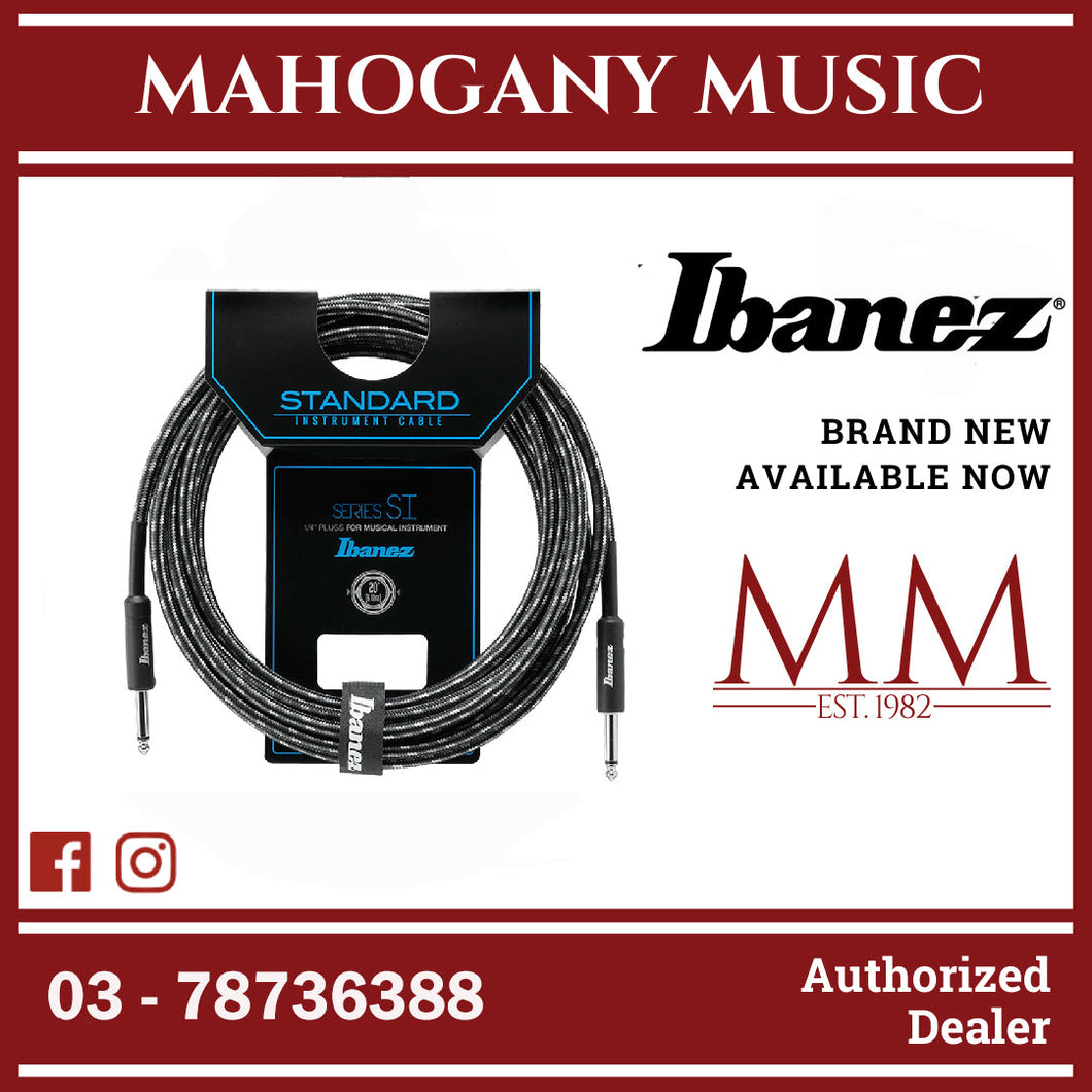 Ibanez SI20-CCT Woven Guitar Cable, 2 Straight Plugs