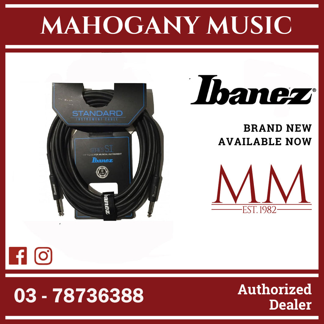 Ibanez SI20 Woven Guitar Cable, 2 Straight Plugs