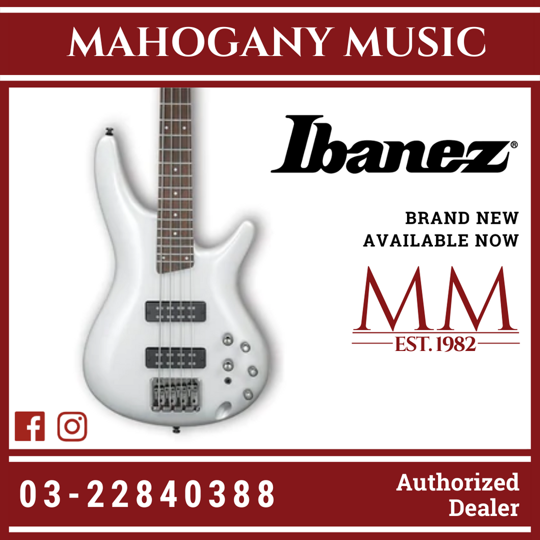 Ibanez Standard SR300E Pearl White Bass Guitar Mahogany Music