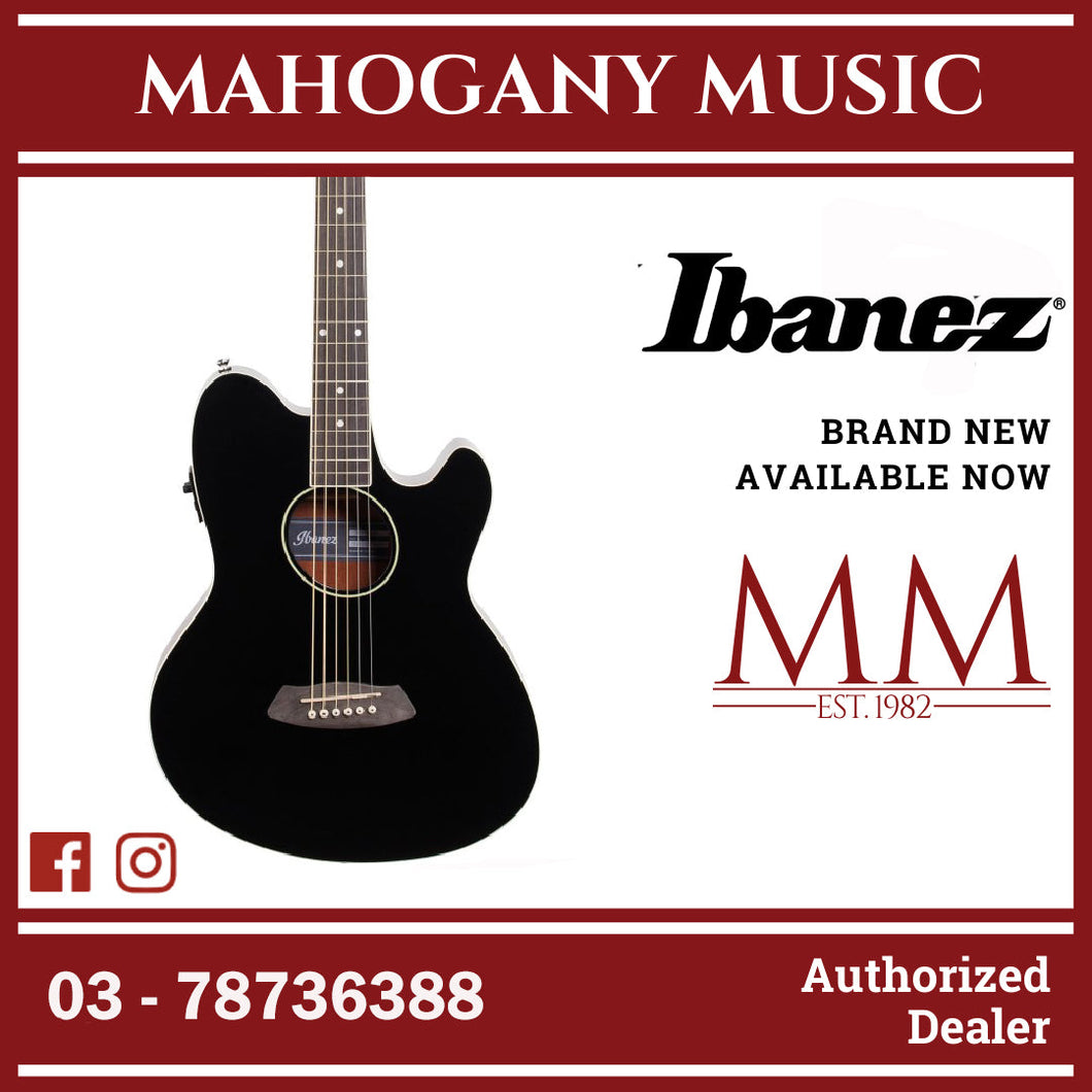 Ibanez TCY10E-BK Talman Series Acoustic Electric Guitar, Black High Gloss