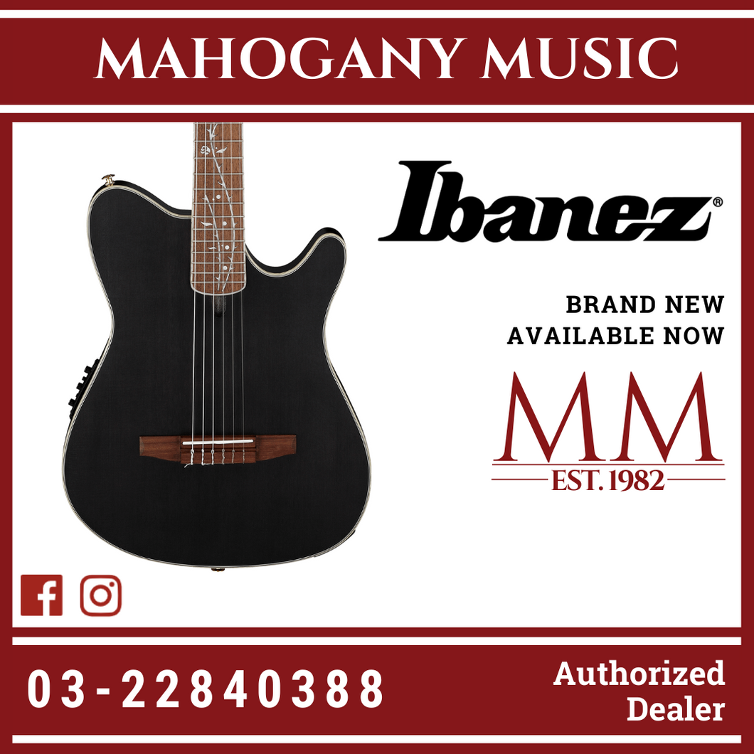 Ibanez TOD10N Tim Henson Signature Nylon Acoustic-electric Guitar - Transparent Black Flat