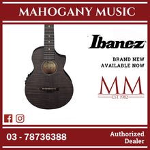 Ibanez UEW12E-BIF Cutaway Concert Ukulele, Black Ice Flat