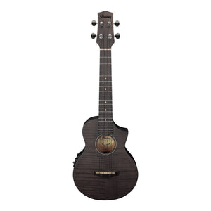 Ibanez UEW12E-BIF Cutaway Concert Ukulele, Black Ice Flat