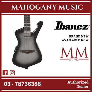 Ibanez UICT100-MGS ICEMAN Tenor Ukulele W/Bag, Metallic Gray Sunburst