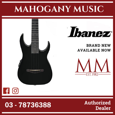 Ibanez URGT100-BK URG Series Acoustic Electric Ukulele, Black High Gloss