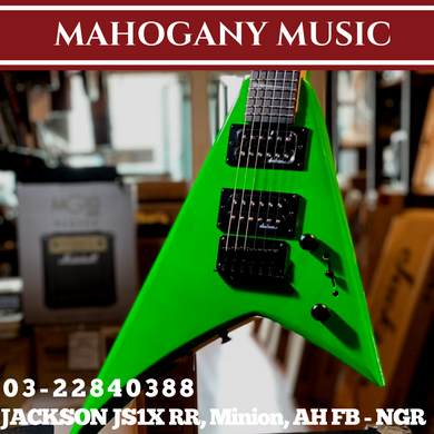 Jackson JS Series RR Minion JS1X Electric Guitar, Amaranth FB, Neon Green