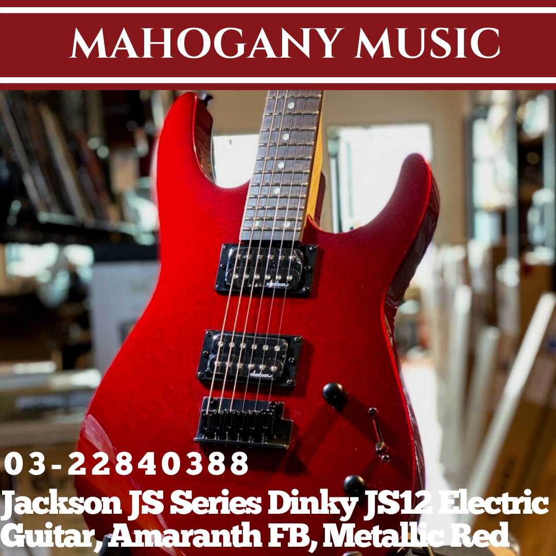JS Series Dinky JS12 Electric Guitar, Amaranth Metallic Re Mahogany Music
