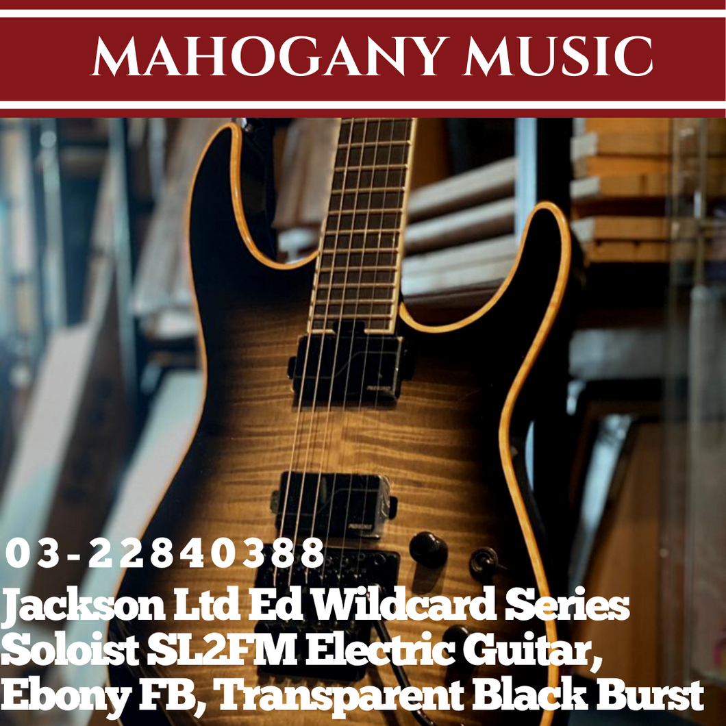 Jackson Ltd Ed Wildcard Series Soloist SL2FM Electric Guitar, Ebony FB, Transparent Black Burst