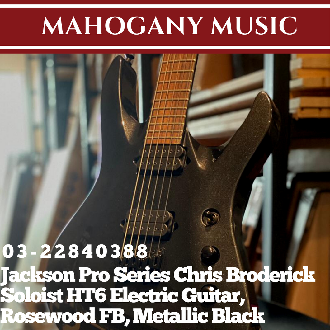 Jackson Pro Series Chris Broderick Soloist HT6 Electric Guitar, Rosewood FB, Metallic Black