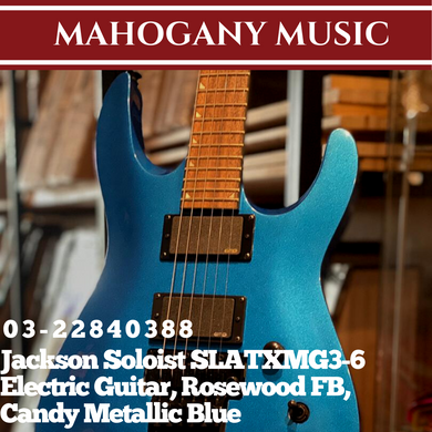 Jackson Soloist SLATXMG3-6 Electric Guitar, Rosewood FB, Candy Metallic Blue