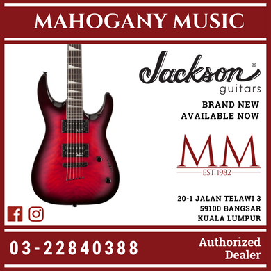 Jackson JS32TQ Dinky Archtop Electric Guitar, Transparent Red