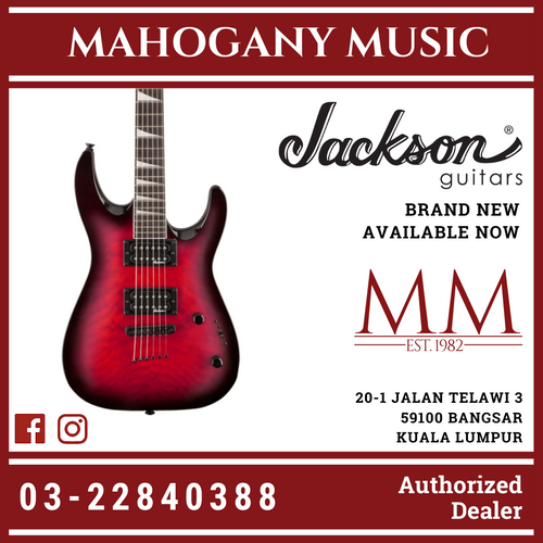 Jackson JS32TQ Dinky Archtop Electric Guitar, Transparent Red