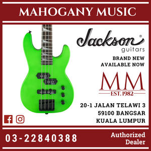 Jackson JS Series Concert Bass Minion JS1X Guitar, Amaranth FB, Neon Green