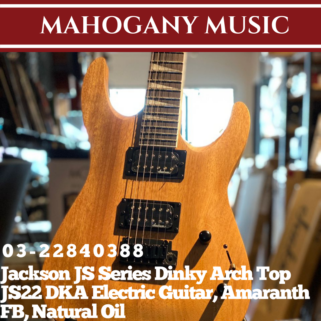 Jackson JS Series Dinky Arch Top JS22 DKA Electric Guitar, Amaranth FB, Natural Oil