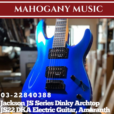 Jackson JS Series Dinky Arch top JS22 DKA Electric Guitar, Amaranth FB, Metallic Blue