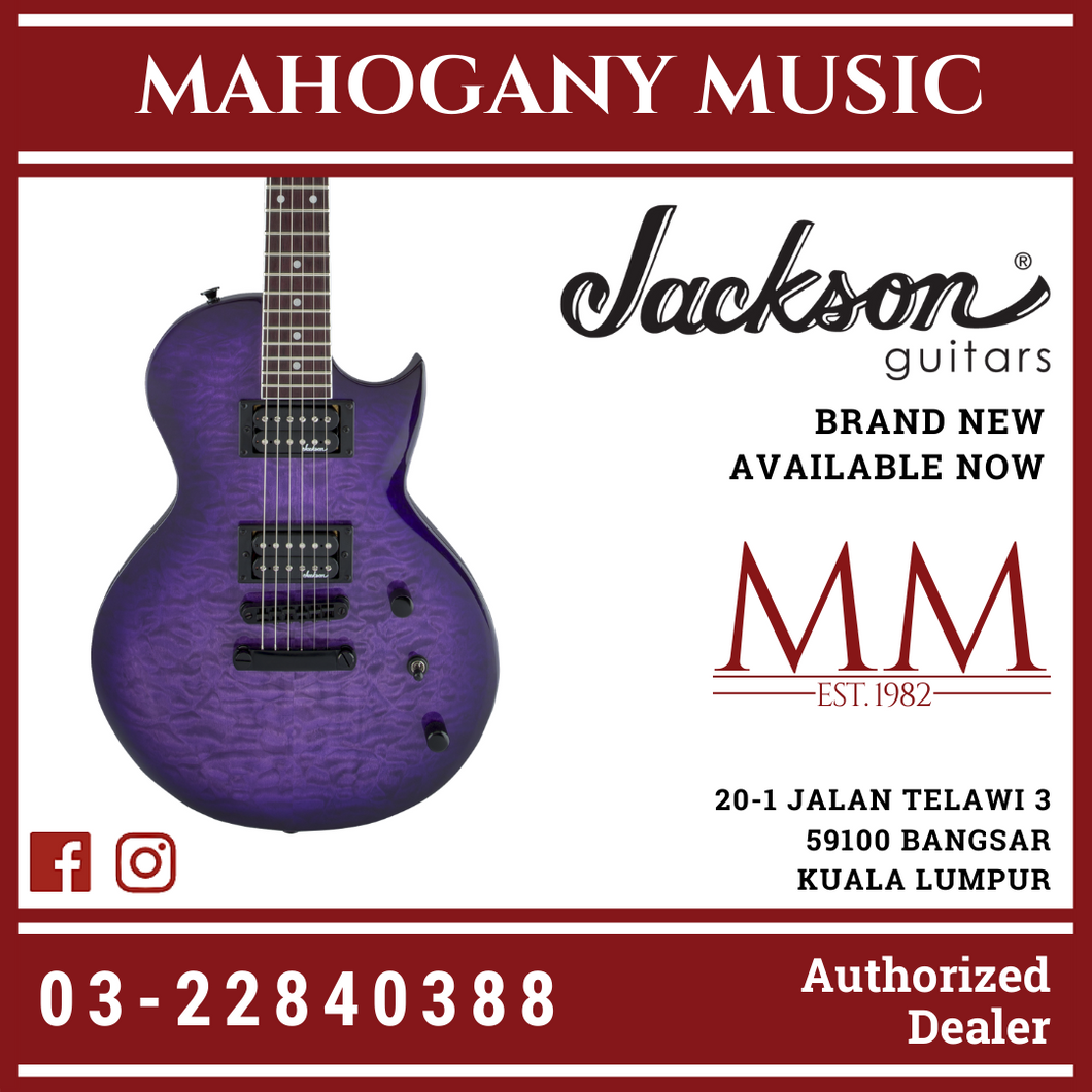 Jackson JS Series Monarkh SC JS22Q Electric Guitar, Amaranth FB, Transparent Purple Burst