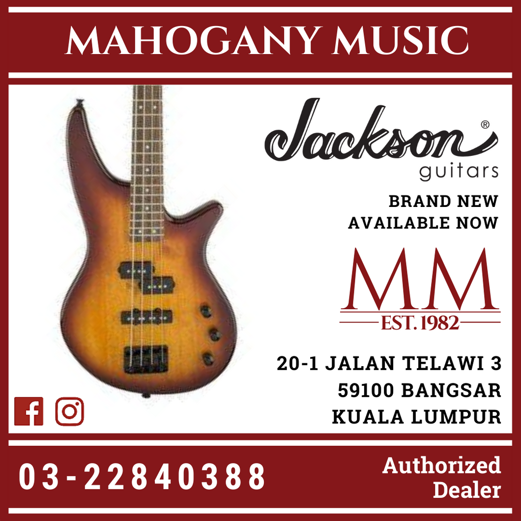 Jackson JS Series Spectra JS2 Bass Guitar, Laurel FB, Tobacco Burst