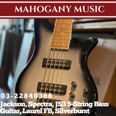 Jackson JS Series Spectra JS3 5-String Bass Guitar, Laurel FB, Silverburst