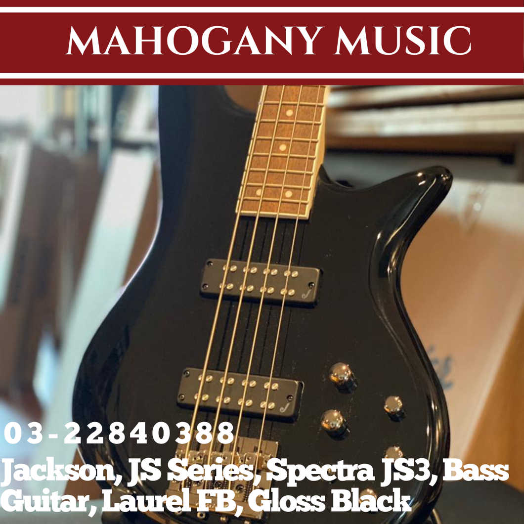 Jackson JS Series Spectra JS3 Bass Guitar, Laurel FB, Gloss Black