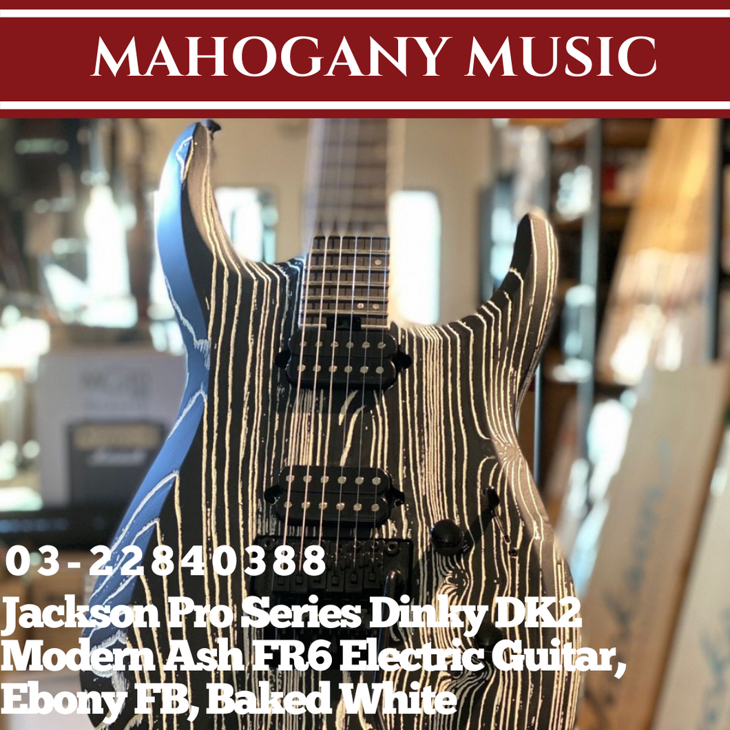 Jackson Pro Series Dinky DK2 Modern Ash FR6 Electric Guitar, Ebony FB, Baked White