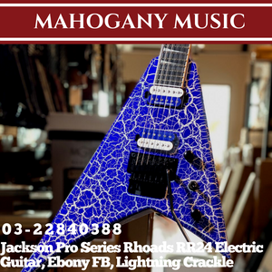 Jackson Pro Series Rhoads RR24 Electric Guitar, Ebony FB, Lightning Crackle