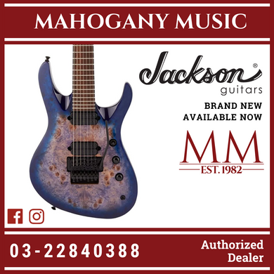 Jackson Pro Series Signature Chris Broderick Soloist 7P Elec Guitar, Laurel FB, Transparent Blue