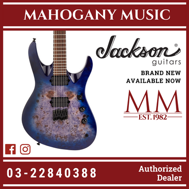 Jackson Pro Series Signature Chris Broderick Soloist HT6P Elec Guitar, Laurel FB, Transparent Blue