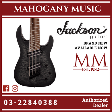 Jackson X Series Soloist Arch Top SLATX8Q Multi-Scale Electric Guitar, Laurel FB, Transparent Black