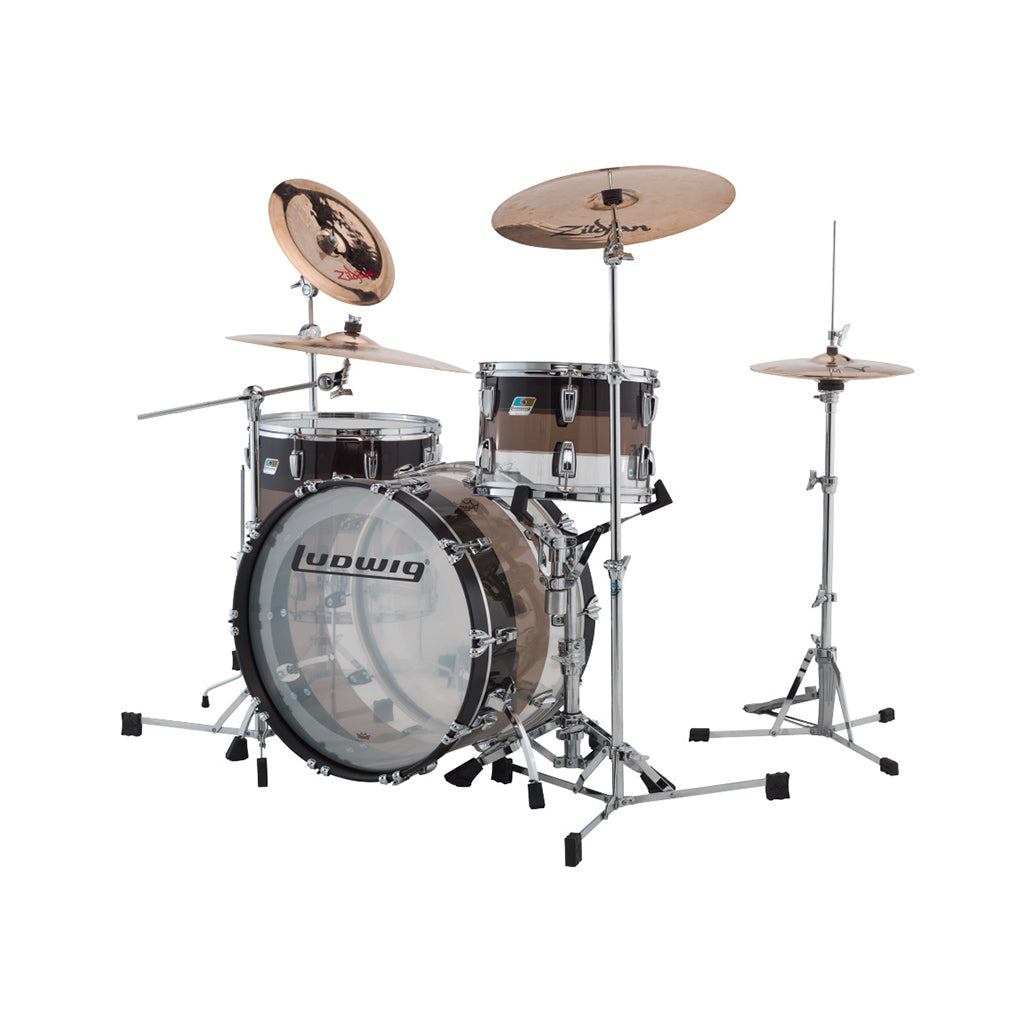 [PREORDER] Ludwig L94233LX76WC Vistalite 3-Piece Shell Pack LIMITED EDITION (22B+16F+13T), Tri-Band Black