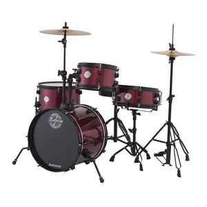 [PREORDER] Ludwig LC178X025DIR Pocket Kit 4-Piece Drum Kit w/Hardware+Cymbals, Wine Red Sparkle (16" BD+13" FT+10" TT+12" SD)