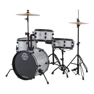 Ludwig LC178X029DIR Pocket Kit 4-Piece Drum Kit w/Hardware+Cymbals, White Sparkle (16" BD+13" FT+10" TT+12" SD)